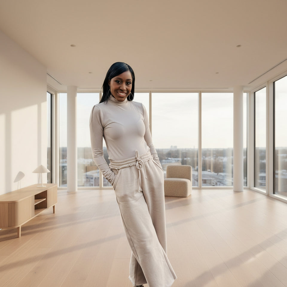 Casual Solid Wide Leg Sweatpants