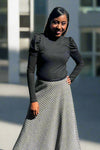 Elegant Puff Sleeve Top-Black