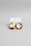 Pop of Color Beaded Hoop Earrings - ReservedChic