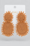 Brown Candy Beaded Earrings