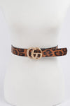 Leopard Bling Buckle Belt