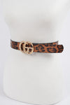 Leopard Bling Buckle Belt