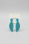 Blue Leaf Beaded Earrings - ReservedChic