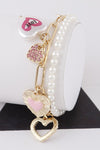 Pearl Heart Charms Bracelet