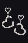 Half Heart Silver Drop Earrings