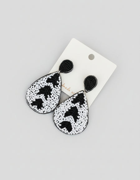 Naomi Beaded Oval Drop Earrings - ReservedChic