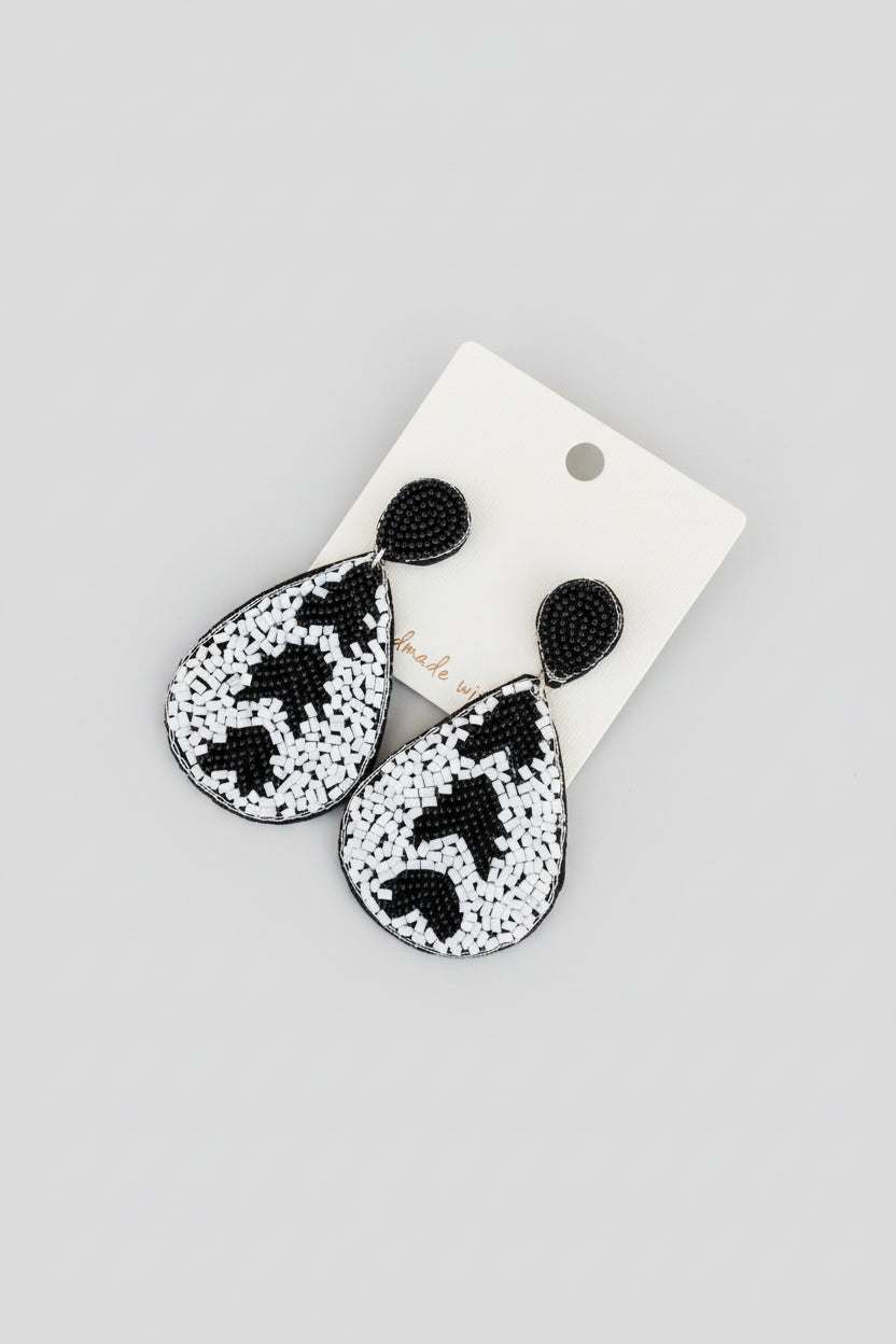 Naomi Beaded Oval Drop Earrings - ReservedChic