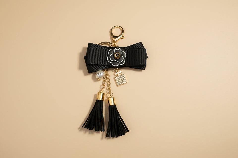 Midnight Bow Bag Charm
