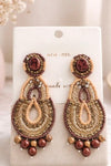 Nova Wooded Beaded Drop Earrings