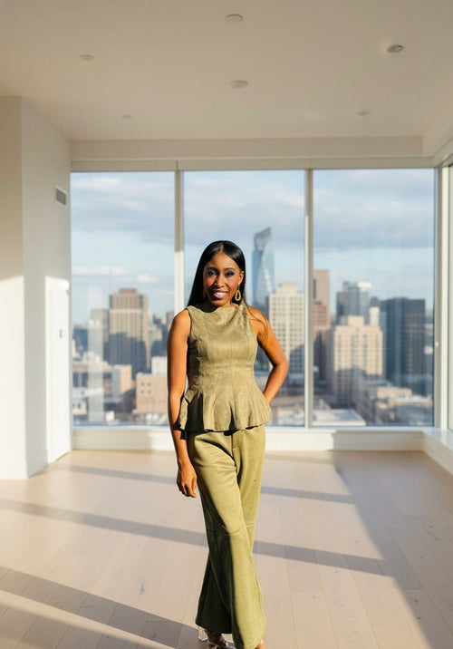 Essence Suede Peplum Top