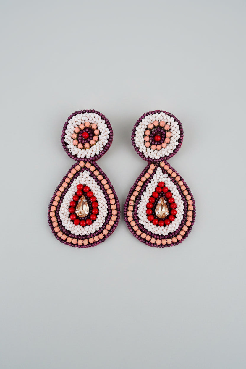Ruby Beaded Earrings - ReservedChic