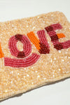 LOVE Mini Beaded Coin Purse