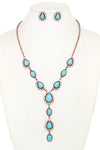 Western Turquoise Y-shaped Necklace Set