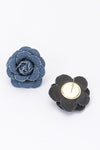 Denim Blossom Stud Earrings