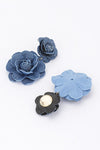 Denim Flower Drop Earrings