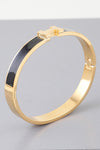 H Cuff Black Gold Bracelet