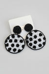 Lovely Polka Dot Beaded Earrings- Black - ReservedChic
