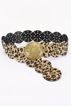 Leopard Faux Leather Western Disc Belt