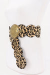 Leopard Faux Leather Western Disc Belt
