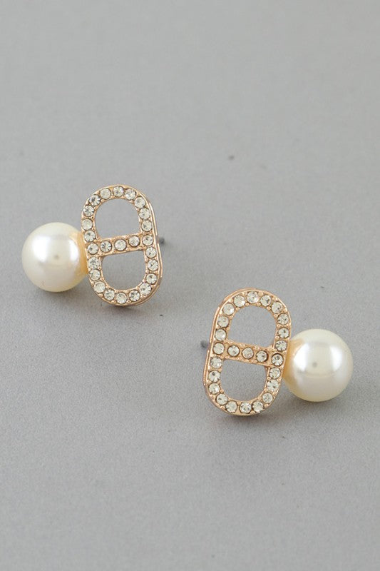 Dynasty Mariner Crystal Earrings- Gold - ReservedChic