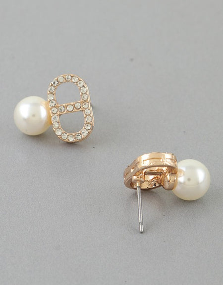 Dynasty Mariner Crystal Earrings- Gold - ReservedChic