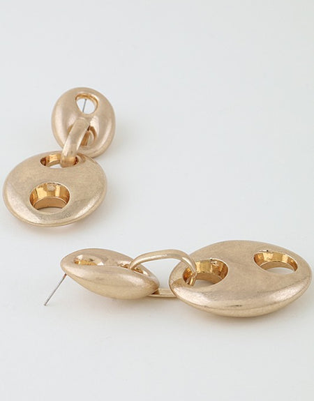 Gold Mariner Chain Drop Earrings