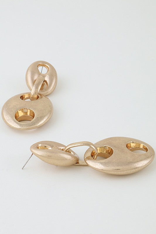Gold Mariner Chain Drop Earrings