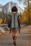 Boho Poncho Cardigan - Burgundy - ReservedChic