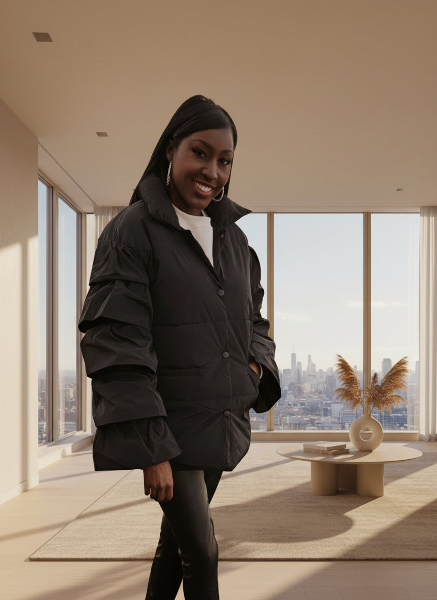 Ruffle Puffer Jacket