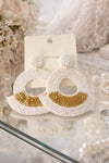 Ivory Luxe Circle Beaded Earrings - ReservedChic