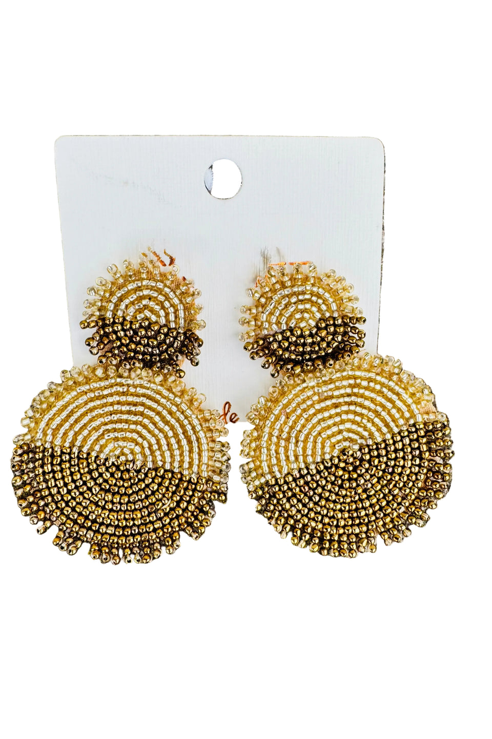 Sandy Two-Tone Beaded Earrings