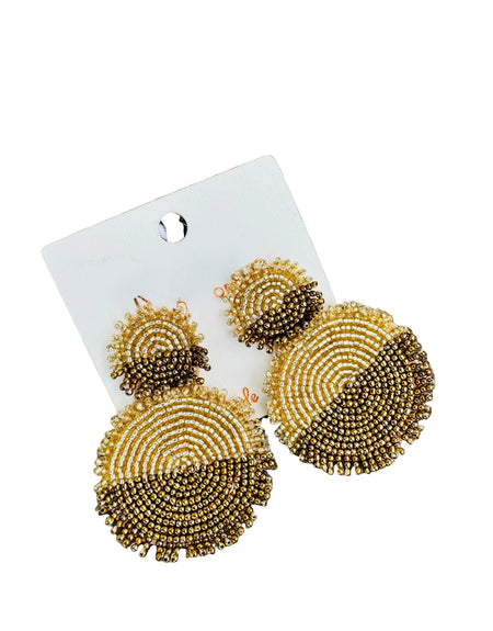 Sandy Two-Tone Beaded Earrings