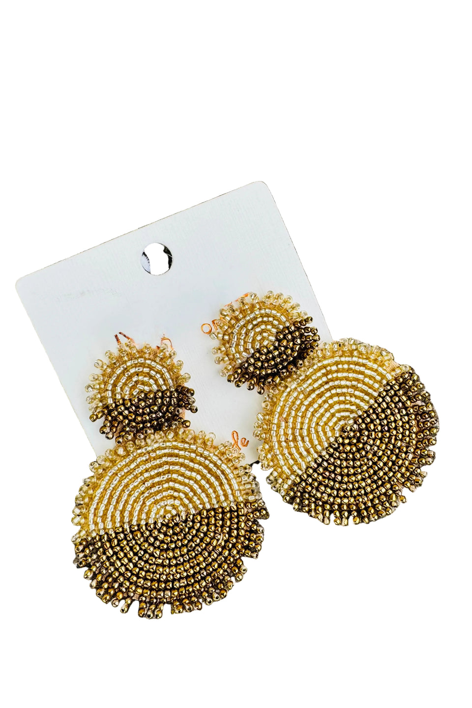 Sandy Two-Tone Beaded Earrings