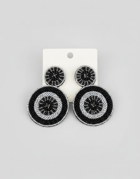 Midnight Elegance Beaded Earrings - ReservedChic
