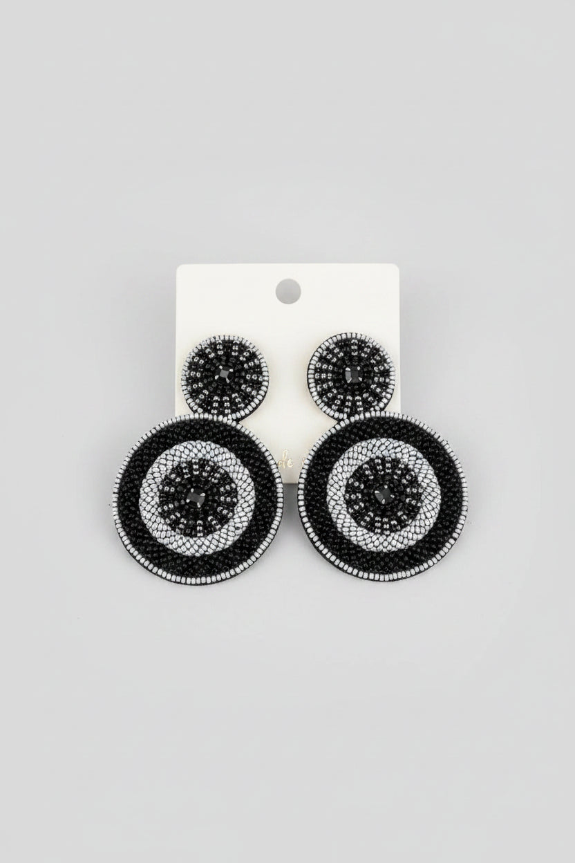 Midnight Elegance Beaded Earrings - ReservedChic