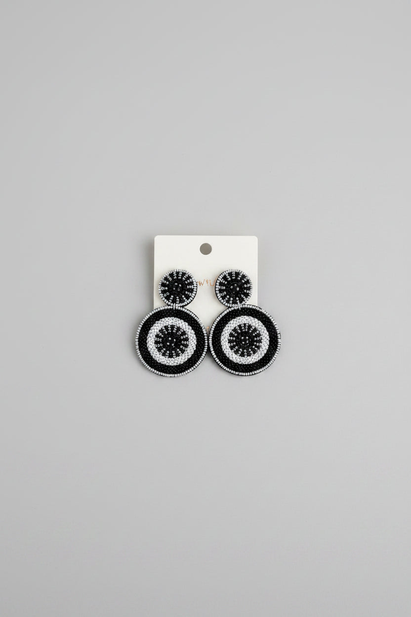 Midnight Elegance Beaded Earrings - ReservedChic
