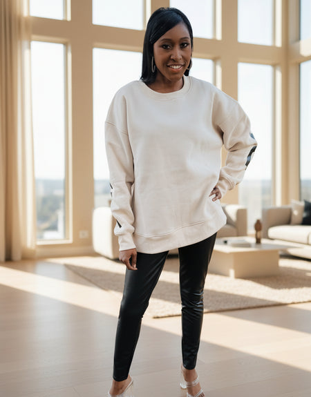 Love Yourself Oversized Sweatshirt -Beige