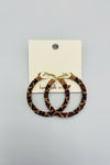 Animal Print Beaded Hoop Earrings