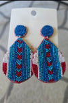 Southwest Beaded Drop Earrings- Red