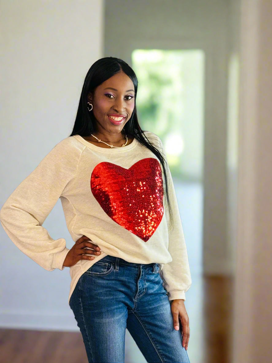 Sequin Heart Top