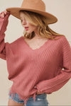 Drama Distressed Sweater-Ash Rose