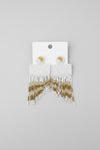 Kasey White Fringe Beaded Earrings - ReservedChic
