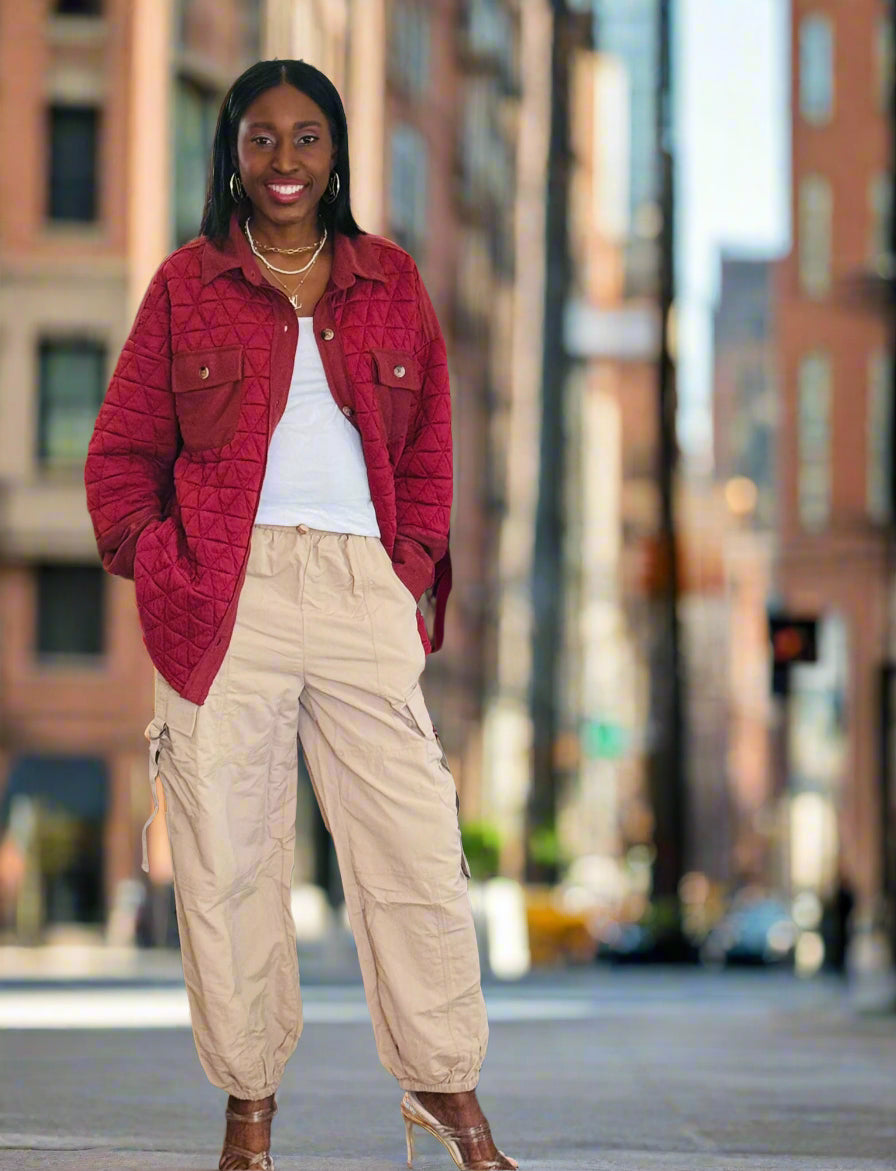 Spring Soft Quilted Shacket