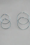 Silver Hoop Earrings Set