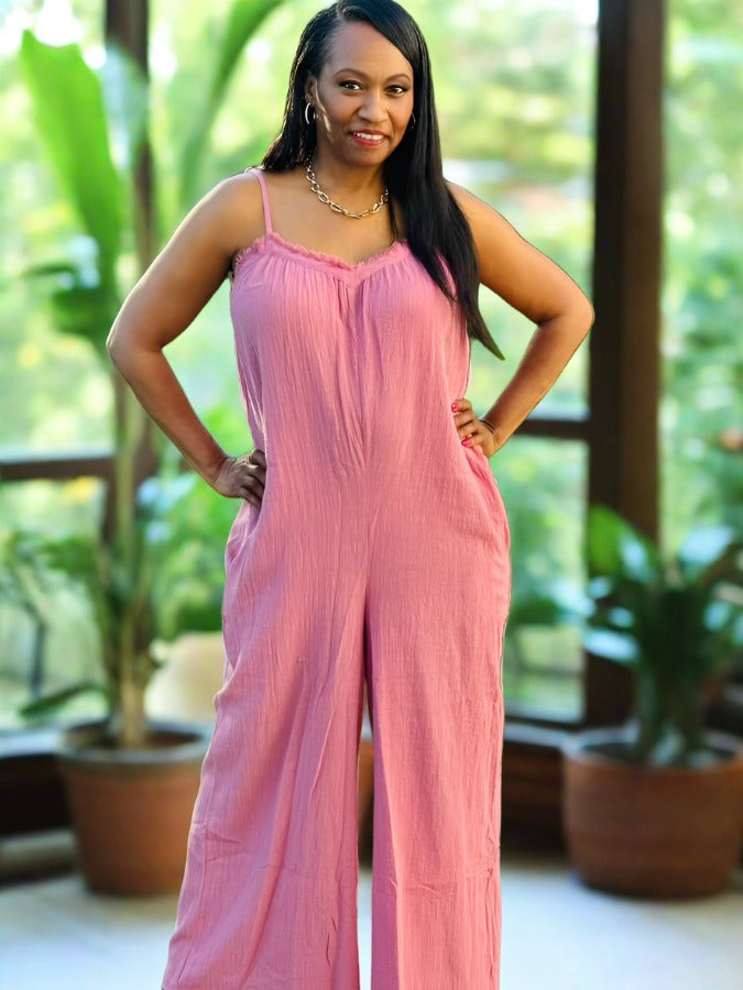 Blissful Pink Jumpsuit