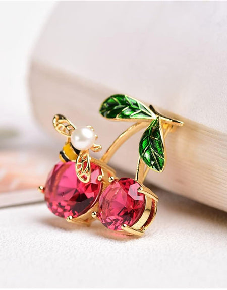 Cherry Bee Brooch