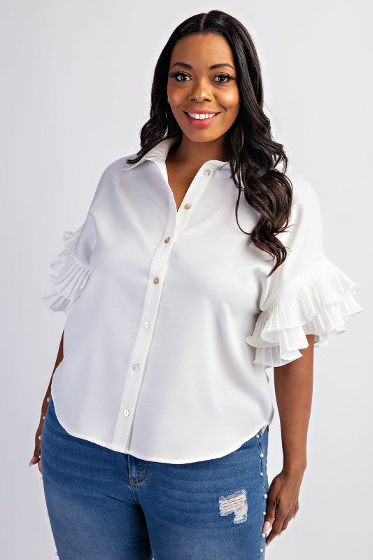 Charming Ruffle Sleeve Top - ReservedChic