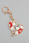 Crystal Heart Keychain Bag Charm