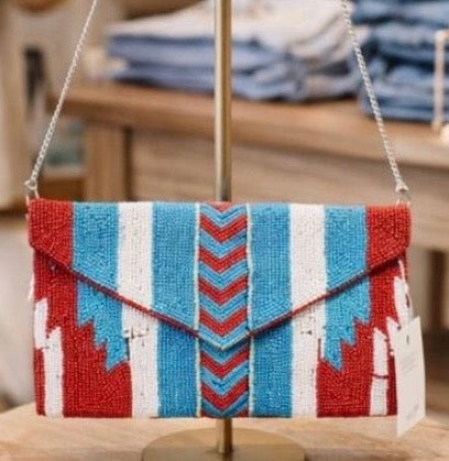 Southwest Beaded Clutch Bag - ReservedChic