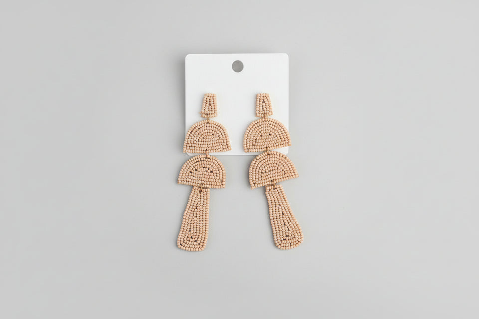 Mushroom Tiered Beaded Earrings - ReservedChic